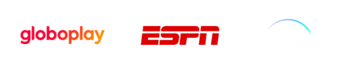 Carrossel com logos de canais disponíveis na Core Play TV, incluindo opções populares de TV ao vivo